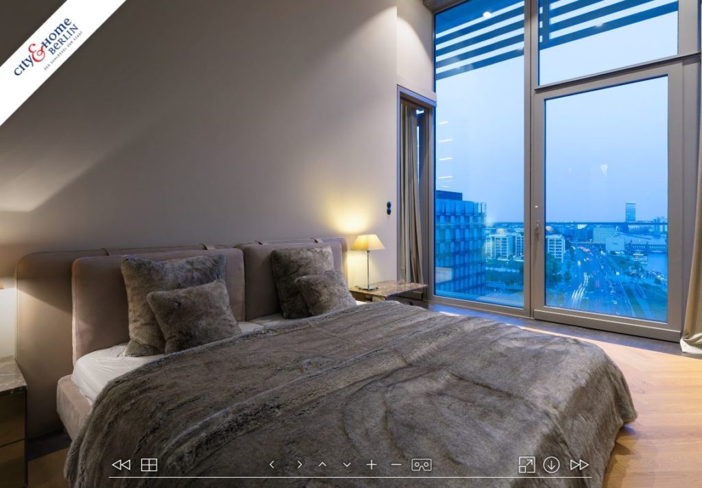 Rundgang-360 Bedroom in Luxus Immobilie